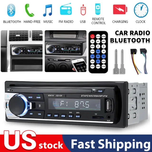 USB MP3 Radio Player Bluetooth Car Stereo Audio In-Dash FM Aux Input Receiver SD