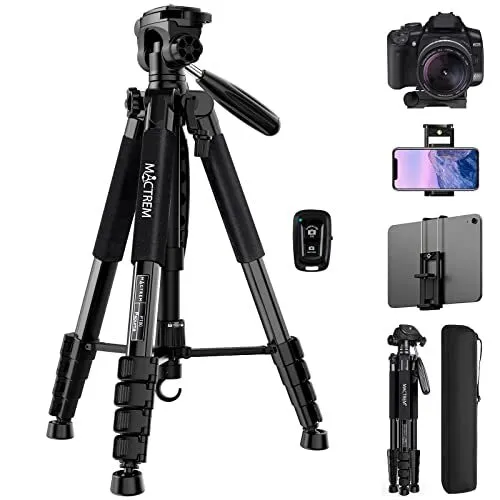 MACTREM 75 Inch Camera Tripod for Sony Canon Nikon, Lightweight Travel Video