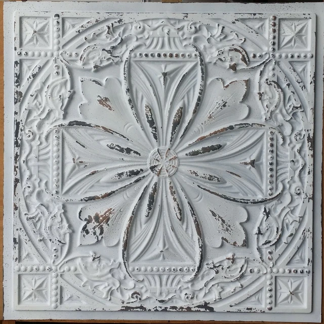 False ceiling tin distressed crack white black barber wall panel PL10  10pcs/lot