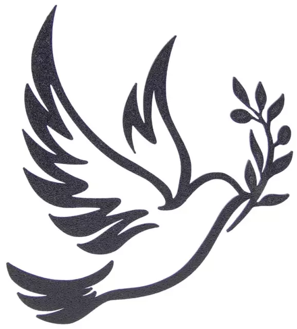 Dove of Peace Olive Branch Wall Art Cutout Black Outline Hanging Sign Decor