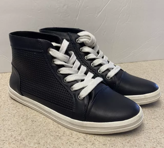 CALVIN KLEIN Jeans Martina High Top Perforated Sneakers SIZE 7.5 NAVY 2