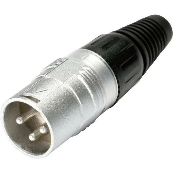 Hicon hi-x3cm connettore xlr spina dritta poli 3 argento nero 1 pz