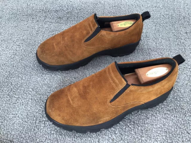 Lands' End Shoes Mens 9  Brown All-Weather Slip-on Suede  Loafers 73773