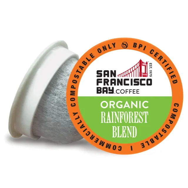 SF Bay Coffee OneCUP Organic Rainforest Blend 120 Ct Medium Roast Compostable