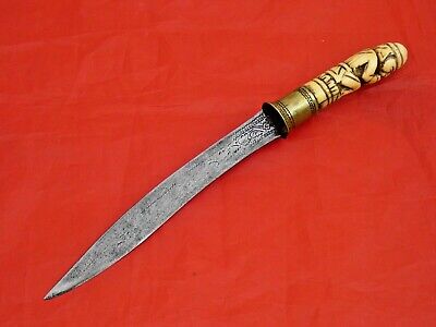 SUPERB FIGURAL ANTIQUE BURMESE DHA DAGGER KNIFE Burma Laos Thailand 18cent sword