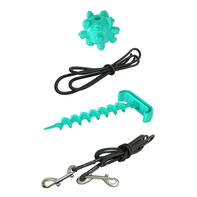 1 juego de cables y estacas para perros bola molar tirón cuerda juego de juguetes para perros al aire libre