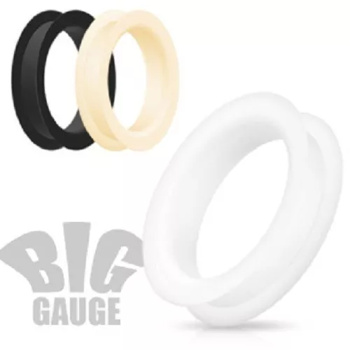 Ultra Soft Silicone Flexible Double Flat Flared Tunnel Plugs One Pair