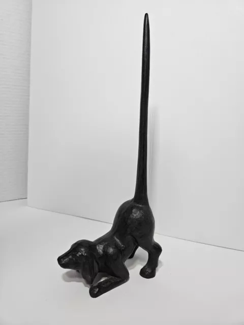 Cast Iron Dog Stretching Downward Dog Pose Paper Towel Holder Or Doorstop
