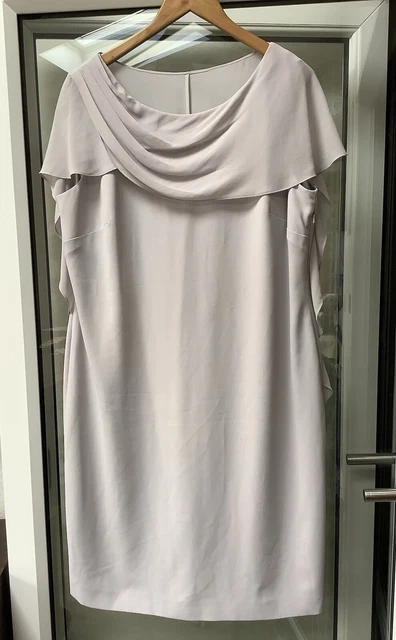 JACQUES VERT DRAPE Cape Dress UK 10 Navy 25.00 PicClick UK