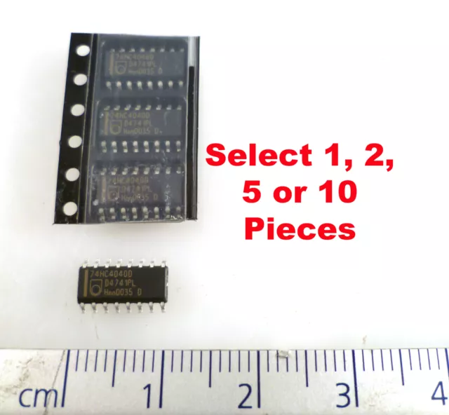 Philips 74HC4040D 12 Stage Binary Ripple Counter SOIC16 OMA046ZC