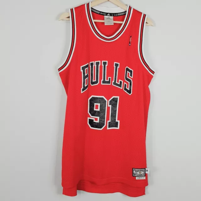 Adidas Chicago Bulls #91 Dennis Rodman Away Jersey Mens Large