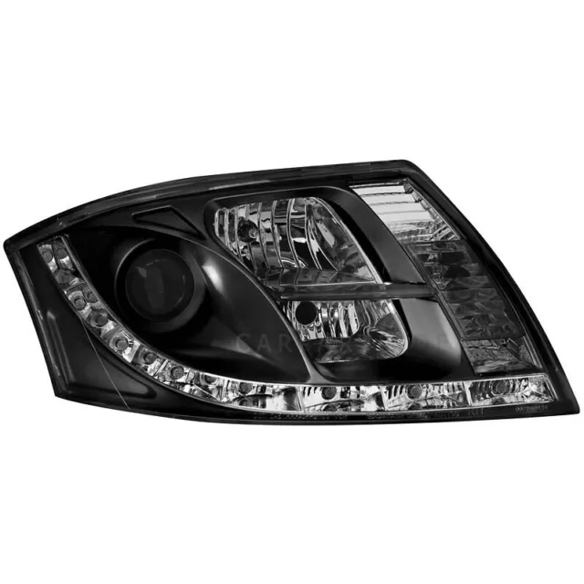 2 X Faro per Audi Tt 8N Luce Diurna LED Black/Nero