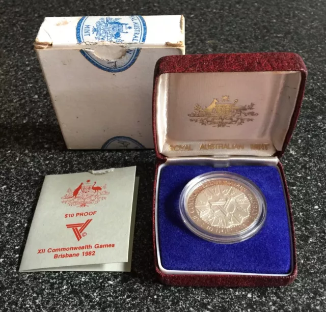 Australian 1982 Commonwealth Games $10 Ten Dollars Proof Coin