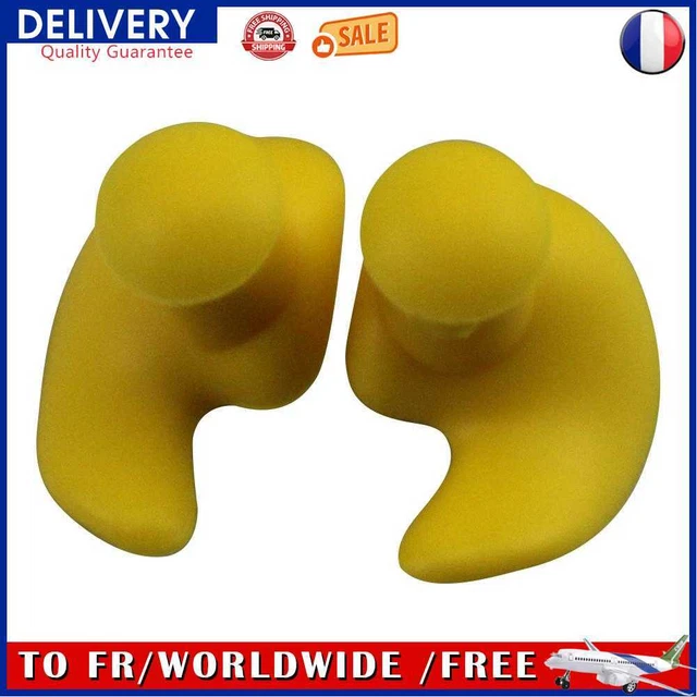 1 Pair Waterproof Earplugs Silicone Ear Plugs Swimming Accessories (Yellow)