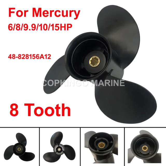 Boat Propeller for Mercury Outboard Engine Motor 6/8/9.9/10/15HP 8 Tooth 9x9