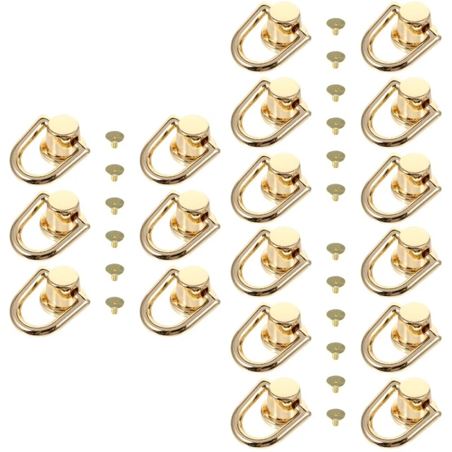 18 Pcs Semi-Circular Ring DIY Buckle Purse Closure Latches Stud Screw Bag