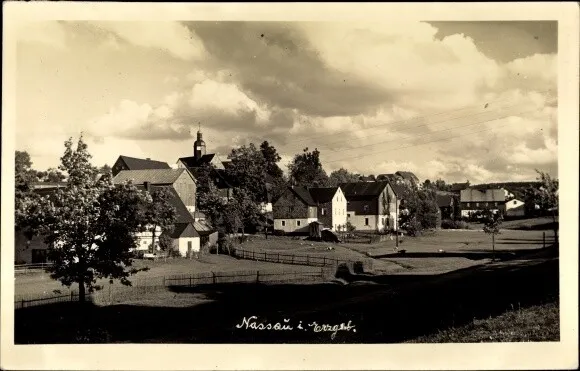 Foto Ak Nassau Frauenstein im Erzgebirge, Teilansicht des Ortes,... - 3209275