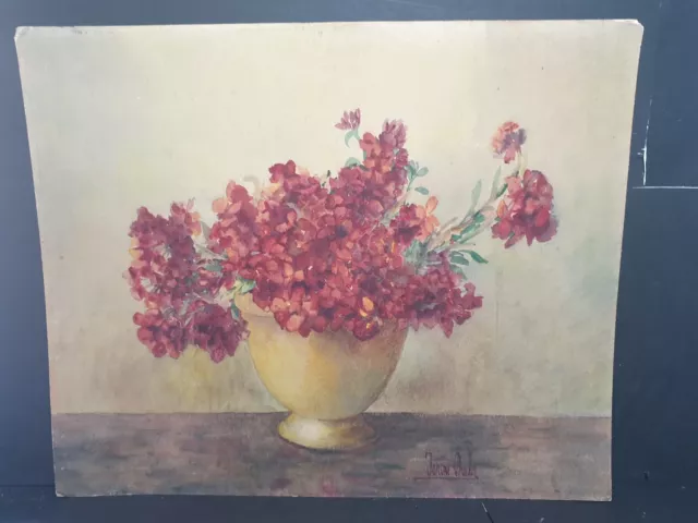 large still life mid 20th century signed still life of flowers atmospheric very