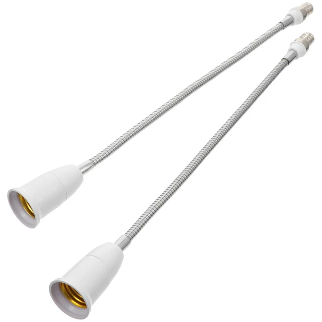 2 pz E14 E27 Portalampada metallo lampadine flessibili presa adattatore