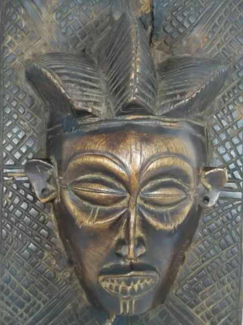 Old African MANU PWO MASK, Plaque - CHOKWE tribe, D.R. Congo, TRIBAL ART