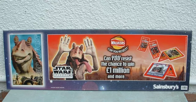 Star Wars Shop Display Boards Episode 1 Phantom Menace Sainsburys Walkers Pepsi