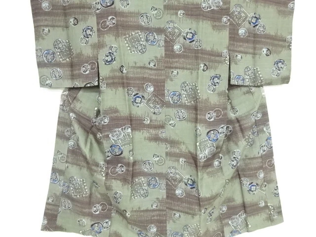 81228# Japanese Kimono / Antique Mens Juban / Old Coins