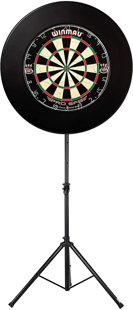 Gorilla Darts Set - Double 20 Bristle Dartboard, PU Surround, Tripod Stand (Height Adjustable 100-173cm), Includes 6 Darts