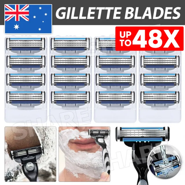 Upto48x Replacement Blades For Gillette MACH 3 Razor Shaver Trimmer Shaving NEW