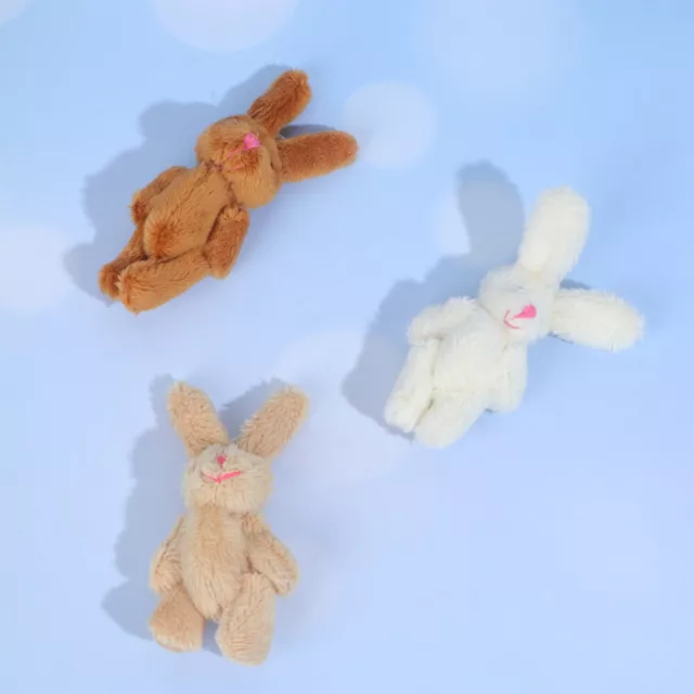 12 Pcs Rabbit Doll Pendant Animal Toys Keychains Cute Stuffed Animals Bunny