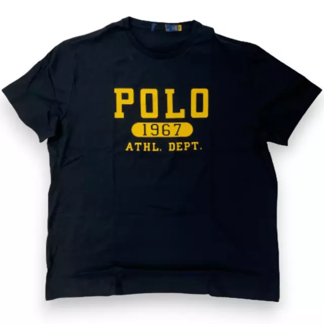 Polo Ralph Lauren Mens Black Athletic Dept. Graphic Sleeve T-Shirt Size XL