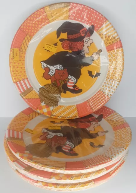 Halloween Witch Plates Paper Set of 32 American Greetings New Old Stock Sealed