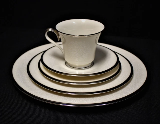 Lenox Moonspun 5-Piece Place Setting with Platinum Trim, Multiple Sets Available