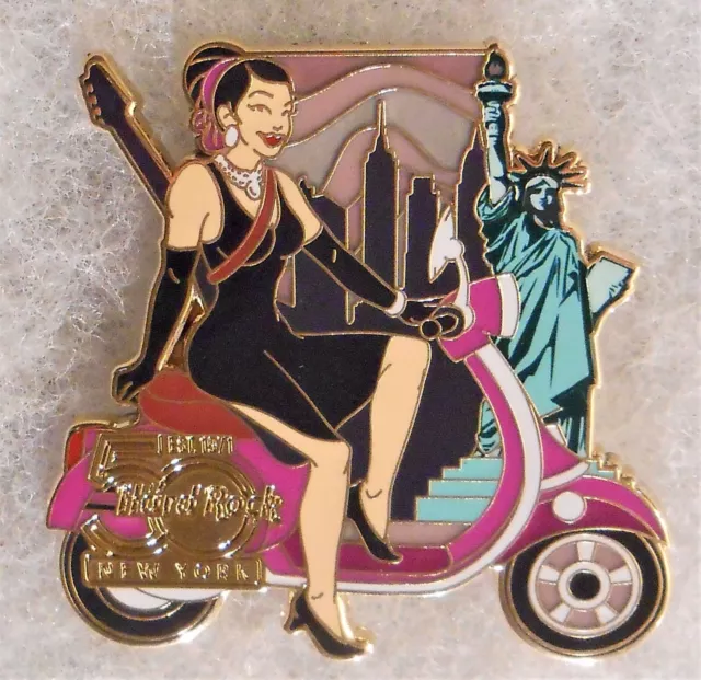 Hard Rock Cafe New York 50Th Anniversary Sexy Scooter Girl Series Pin