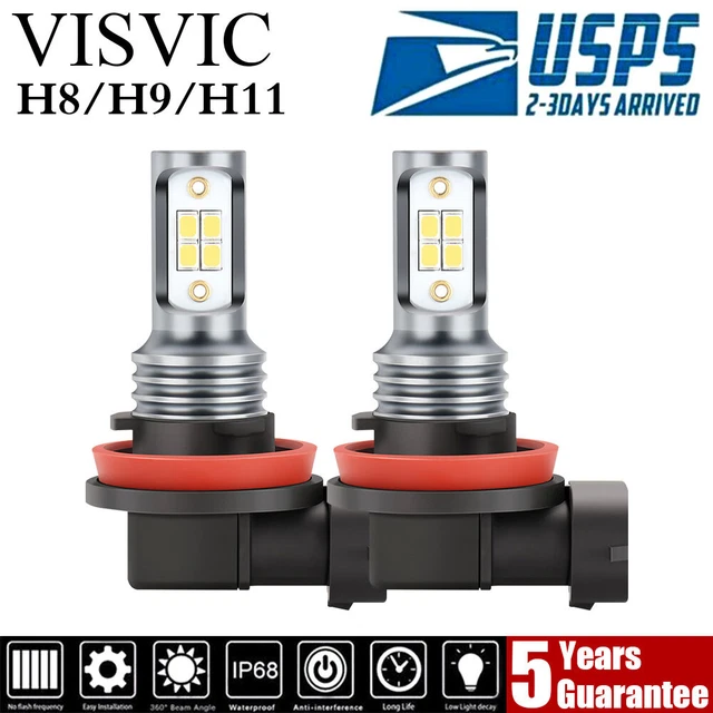 H11 LED Fog Light Super Bright Bulbs Kit  6000K White 330000LM HIGH/LOW Beamq