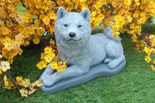 Shiba Inu concrete dog garden decor grave marker figurine outdoor use gift