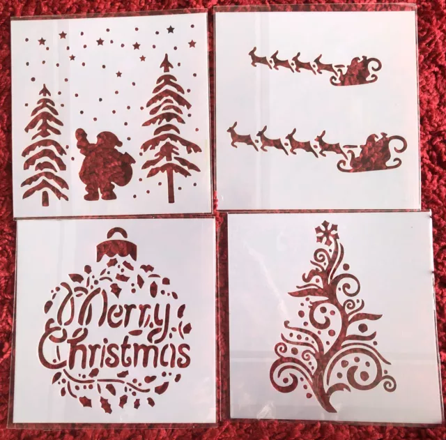 Layering Christmas Stencils Window Painting Bullet Journal Template  Scrapbooking