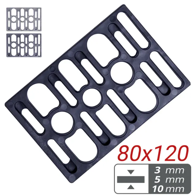 3 | 5 | 10 mm placas de montaje bloques de montaje 80x120 mm 10-500 ud. plástico