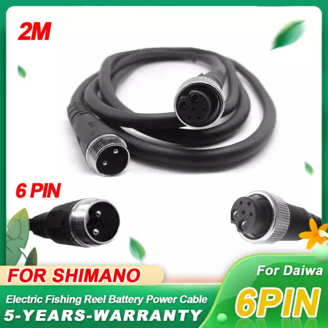 3M 2M Power Cable For Shimano 6PIN Electric Reel Power Air Cord 6 Pin -2pin