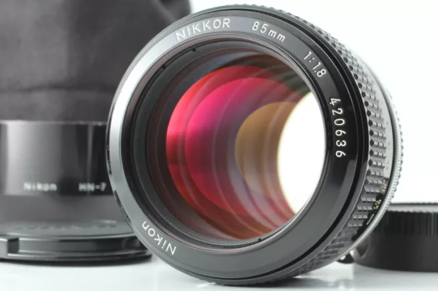 【Near Mint w/ HN-7 Hood】 Nikon Nikkor Ai 85mm F1.8 Telephoto MF Lens From Japan