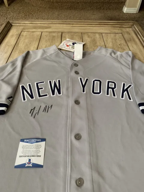 Miguel Andujar Autographed/Signed Jersey Beckett COA New York Yankees