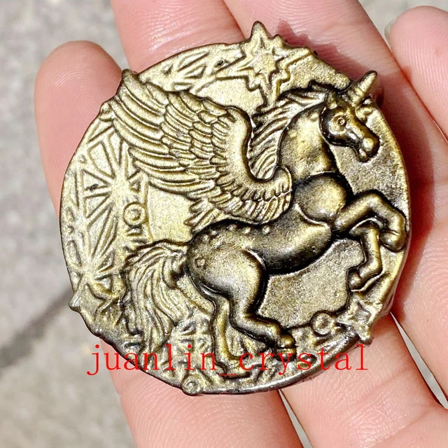 1pc  Natural Gold Obsidian Quartz Unicorn Hand Carved Skull Aura Crystal Healing