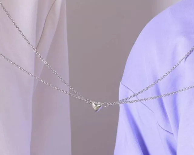 2 Collares Con Dije De Imán Corazón Para Unión De Las Parejas