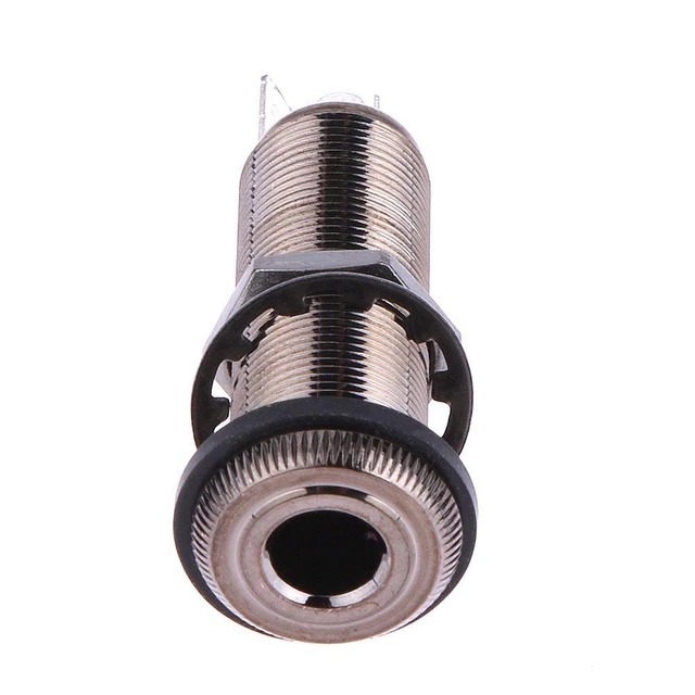 Prise de sortie Jack Long fileté sortie stéréo de cuivre brun 1pcs pour guitare 5