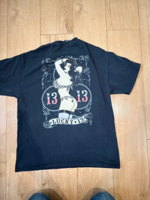 Lucky 13 Original Unusual Short Sleeve T-Shirt USA  Size L