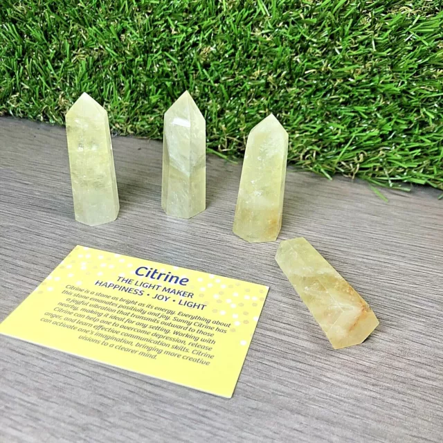 CITRINE POINT OBELISK, CHAKRA HEALING CRYSTAL REIKI ENERGY 5cm high