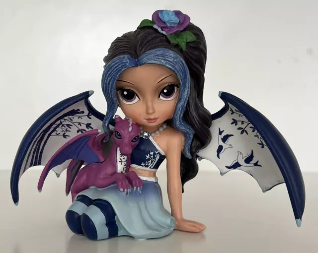 Love and Harmony Blue Willow Fairy Dragon Figurine, Jasmine Becket-Griffith Love and Harmony Blue Willow Fairy Dragon Figurine, Jasmine Becket-Griffith