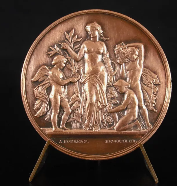 Médaille 1883 Borrel, Bescher ed Concours d'horticulture Cyclamens femme & Ange