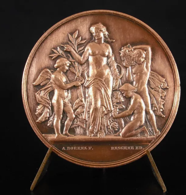 Medaille 1883 Borrel, Raffin Ed Wettbewerb D'Gartenbau Alpenveilchen Frau & Ange