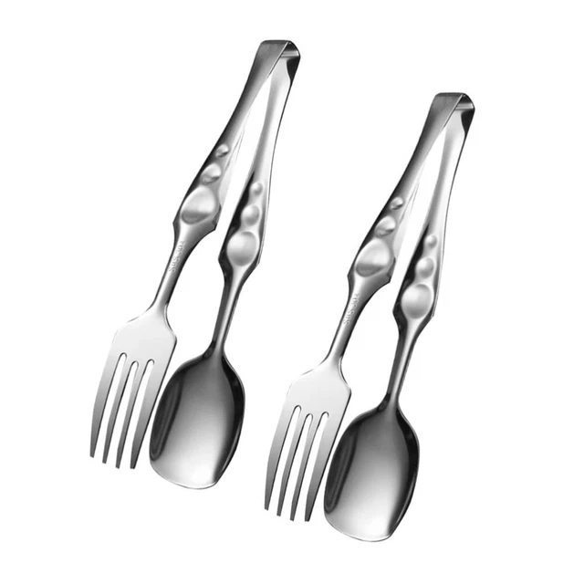 2 Pcs Metal Food Tong Catering Serving Tongs Barbecue Buffet