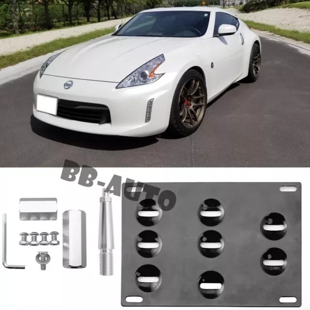 FOR 09-12 NISSAN 370Z Nismo Front Bumper Tow Hook License Plate Mount  Bracket $64.99 - PicClick